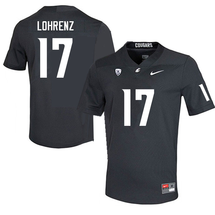 Men #17 Justin Lohrenz Washington State Cougars College Football Jerseys Sale-Charcoal - Click Image to Close